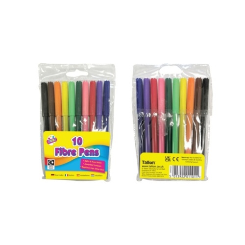 Pens, Fibre Colouring Fine Pens in Wallet, 10's