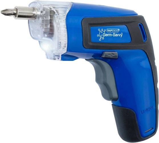 Screwdriver, Germ-Savvy Antibacterial Cordless 3.6V, Blue