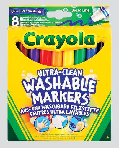 Markers, Broad, Ultra Washable, Crayola 8's