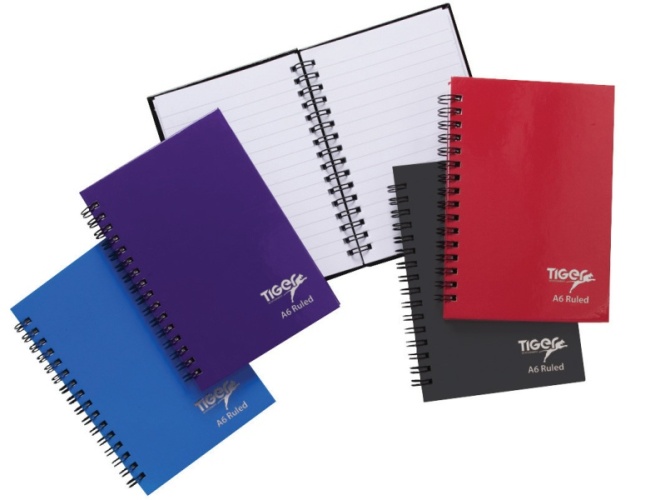 Notebooks, A6 Twin Wire Hardback Cover, Assorted