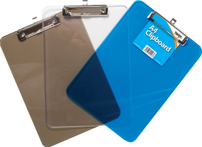 Clipboard, A4, Moulded Plastic, Assorted