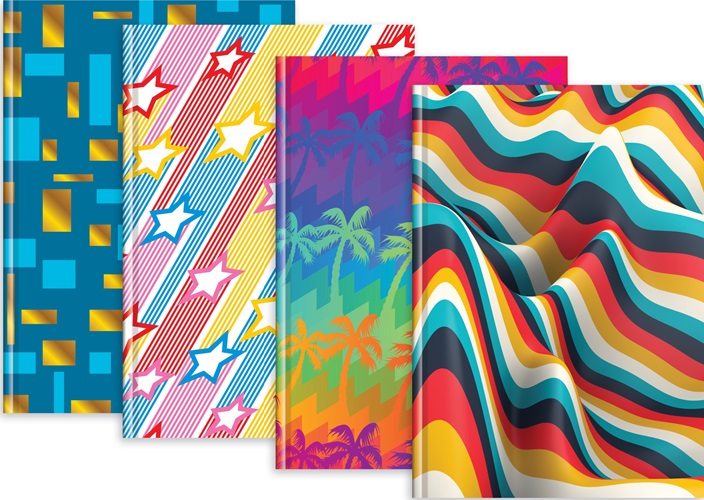 Notebooks, A4, Fashion Casebound Assorted