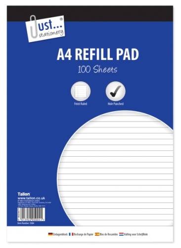 Refill Pad, A4 lined 100 Sheet Side bound