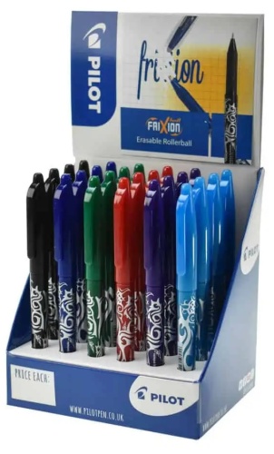 Pens, Pilot Frixion Erasable Rollerball Assorted, Display