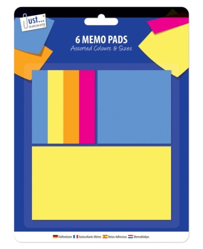 Memo Stickers, Neon Variety, 3 sizes