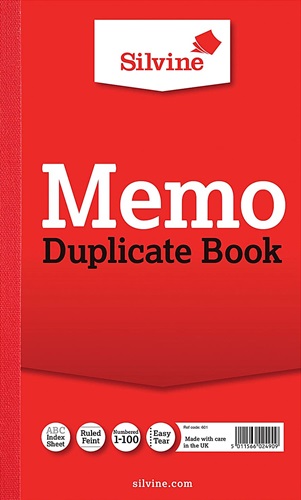 Duplicate Book, Memo Book, Full-Size, 210 x 127mm, Ruled