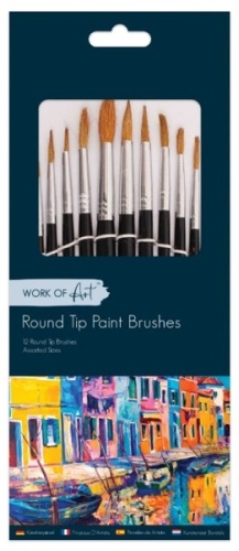 Paint Brushes, Natural Artist Brushes, 12's