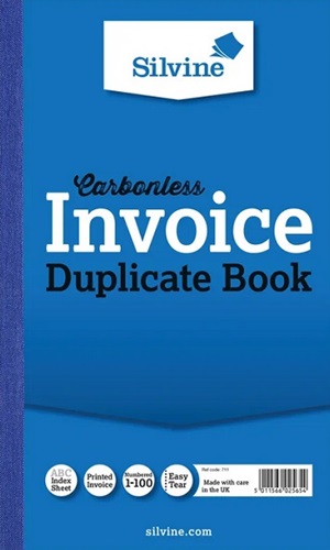 Duplicate Book, Carbonless Invoice Book, Full-Size, 210 x 127mm