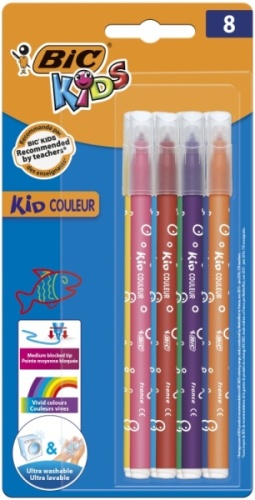 Pens, BIC Kids Couleur Felt Pens wallet, 12's