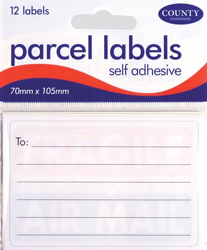 Parcel Labels, 70mm x 105mm, 12's