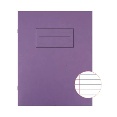 Exercise Books, Silvine 229 x 178mm Ruled Purple