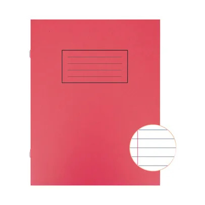 Exercise Books, Silvine 229 x 178mm Ruled Red