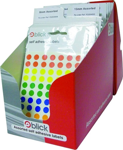 Labels, Self-Adhesive Popular Mix, Assorted, Display of 100