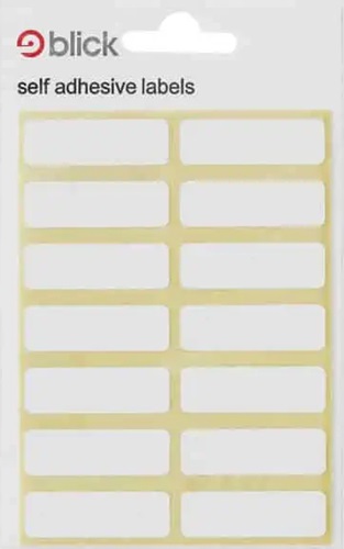 Labels, Self-Adhesive Rectangle White, 12 x 38mm, 20's