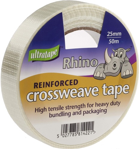 Tape, 25mm x 50m, Crossweave Reinforced